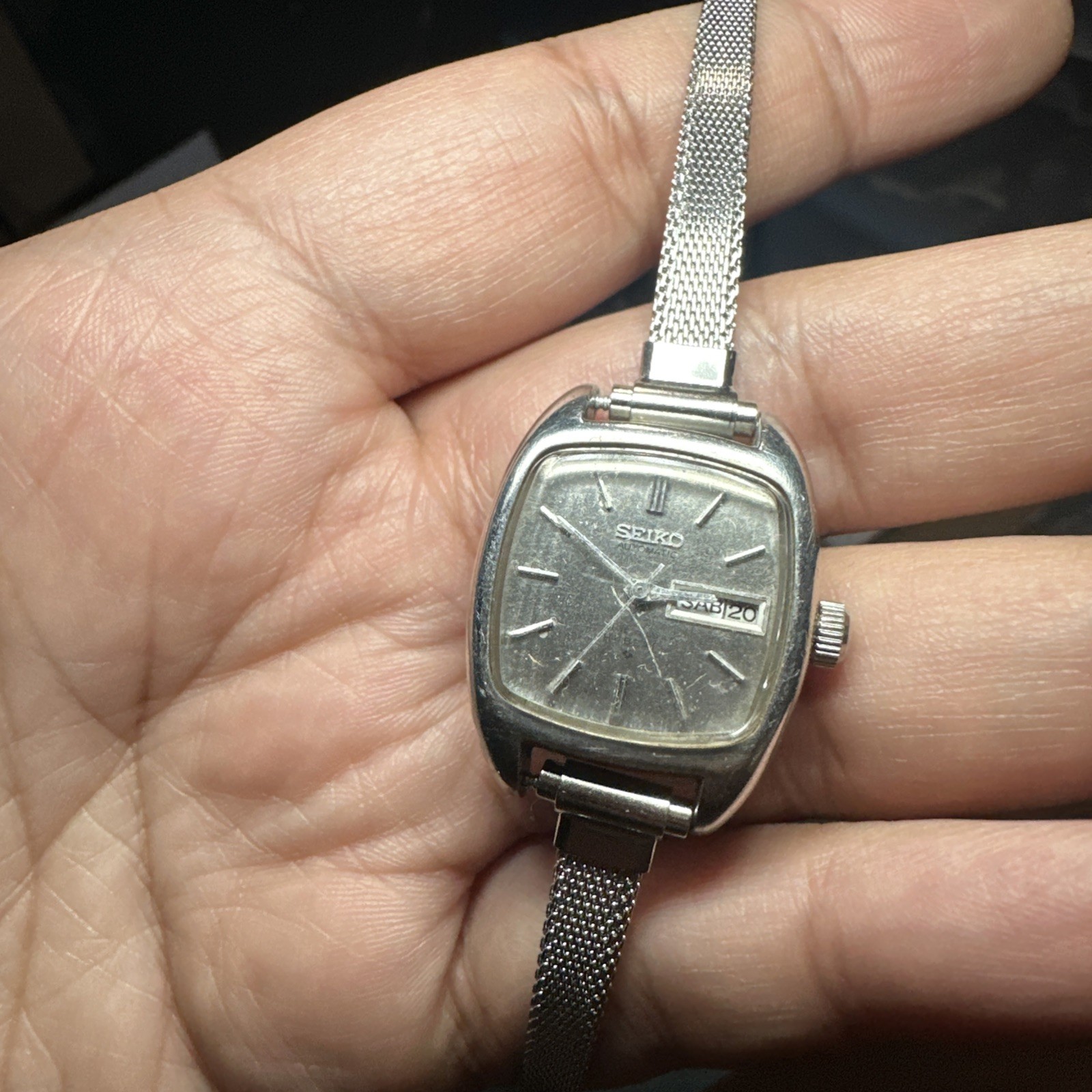 Works VTG Seiko Automatic hi- Beat 21 Jewels Ladies Watch 23mm New Strap Fit 6In