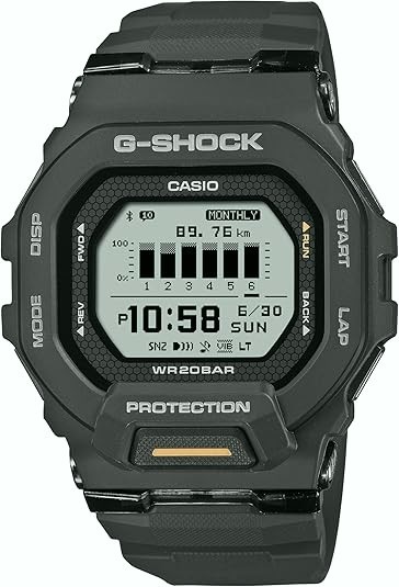 Casio G Shock GBD200 1A1 G Squad Digital Fitness Watch Black Resin 48.4mm