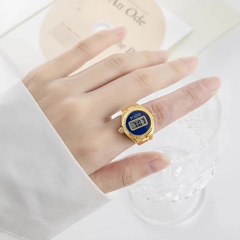 Ring Electronic Watch Can See The Time Creative Ring Finger Watch Simple Men