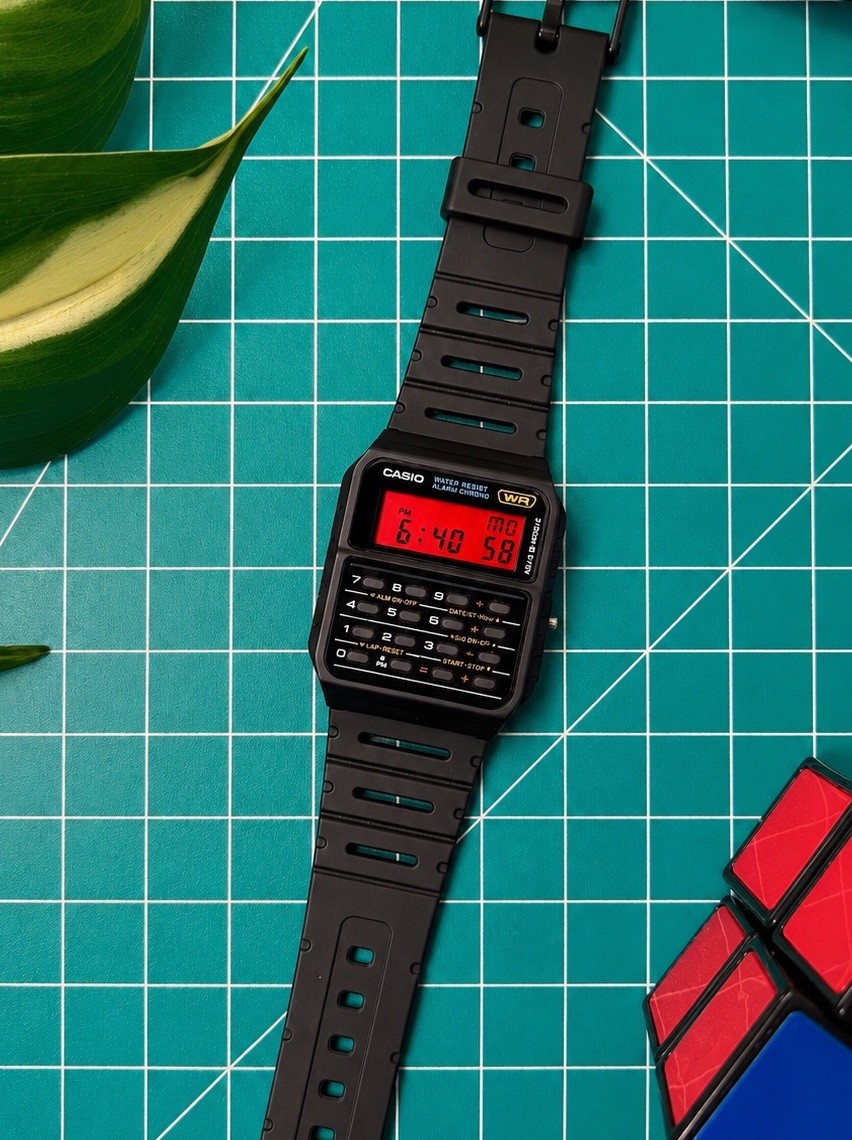 “Crimson Code” Custom Casio Calculator Watch CA53W-1