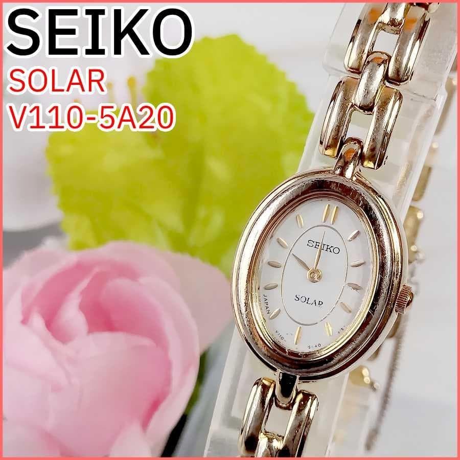 Seiko Solar Ladies Dress Watch Quartz Oval 30.4×19.8mm Wrist 19cm Pre-Owned
