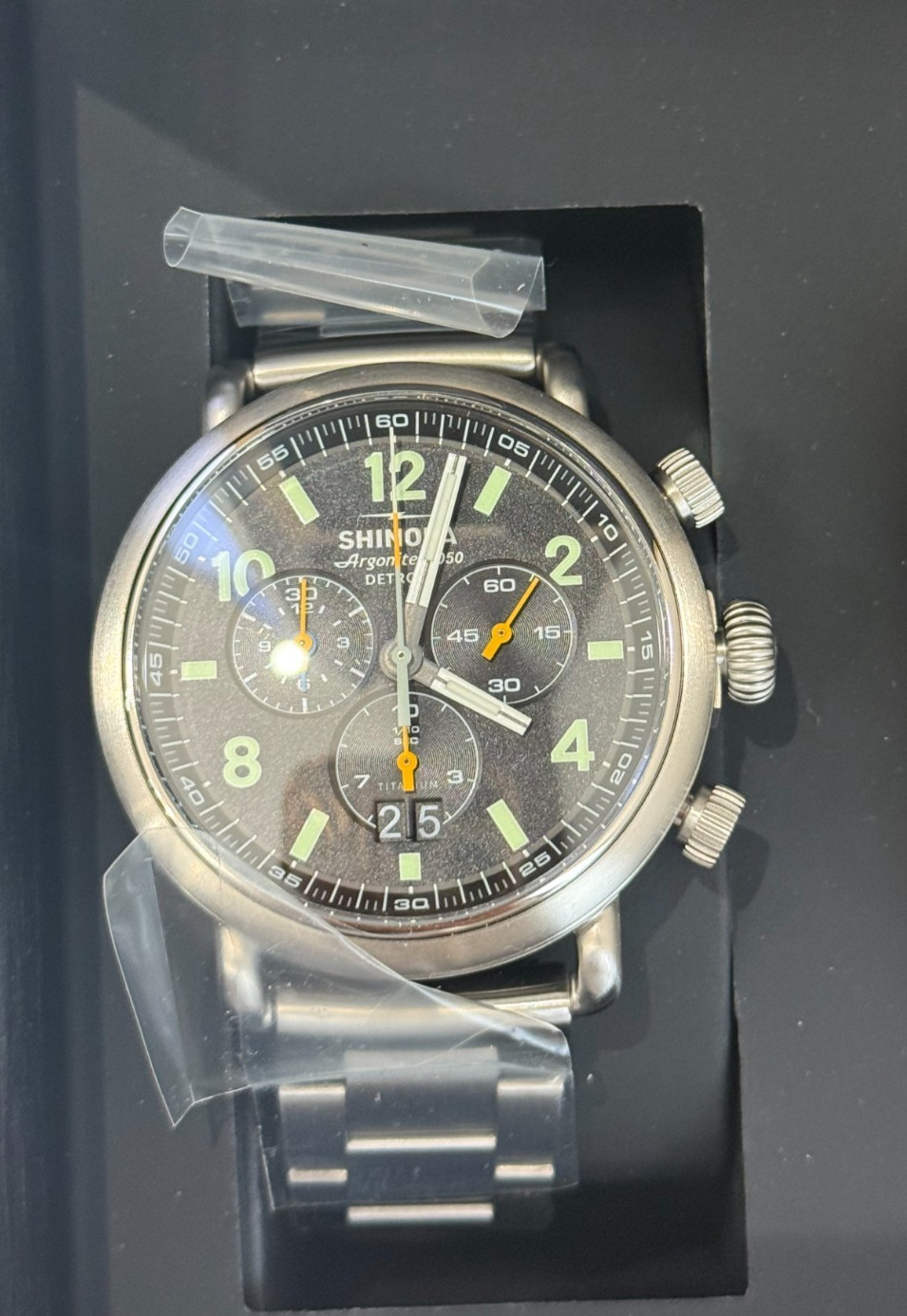 Shinola Runwell Chronograph West Wind 42mm Black Dial Watch S0120307782