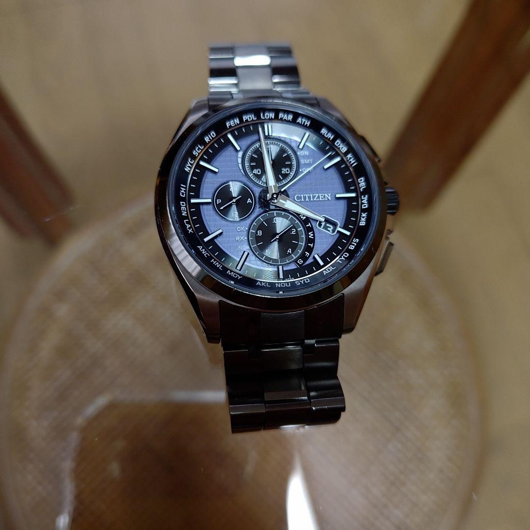 Citizen Eco-Drive AT8044-56E ATTESA Black Dial 18cm Titanium World Time Radio