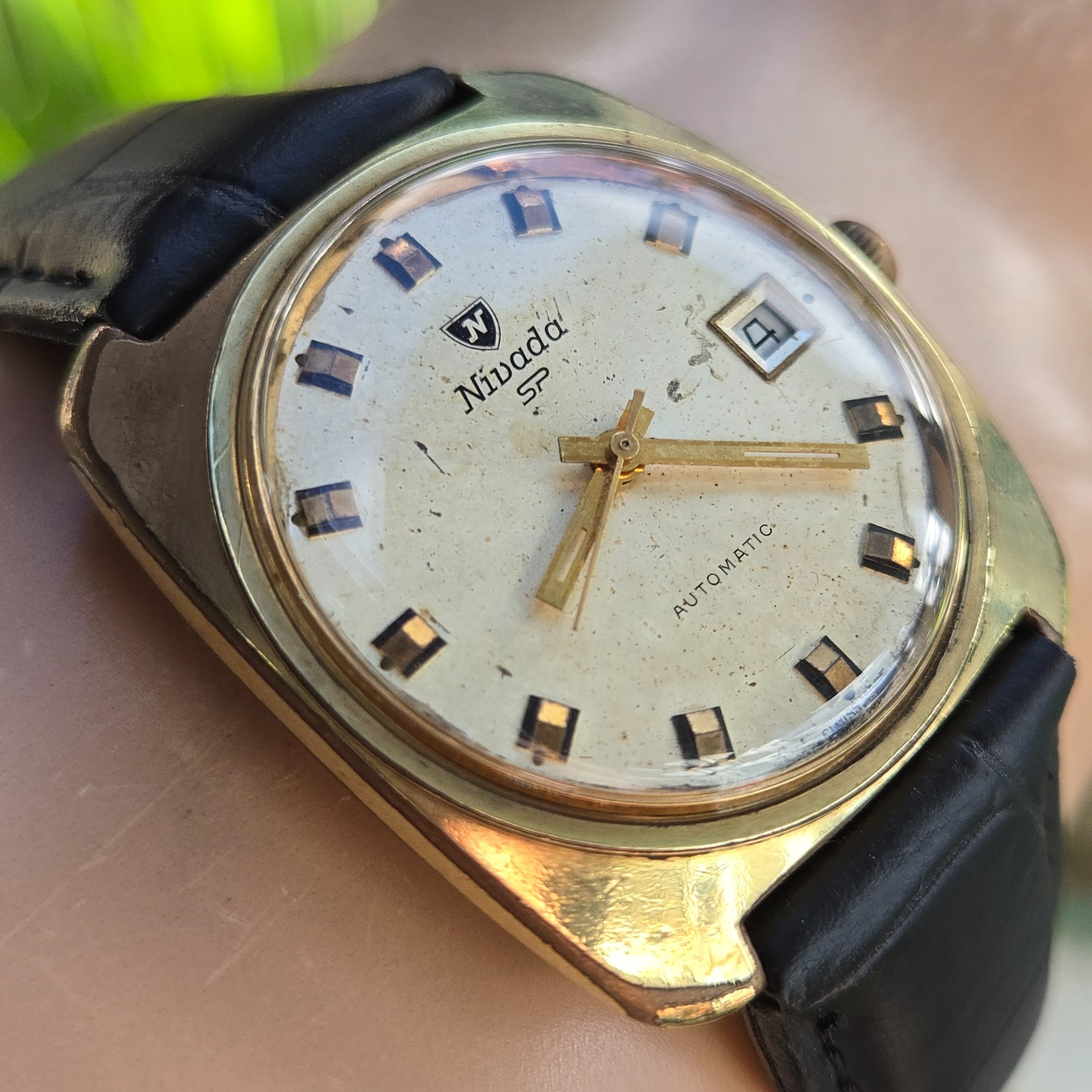 Vintage NIVADA SP men’s automatic watch Date ETA 2782 21Jewels swiss 1970s