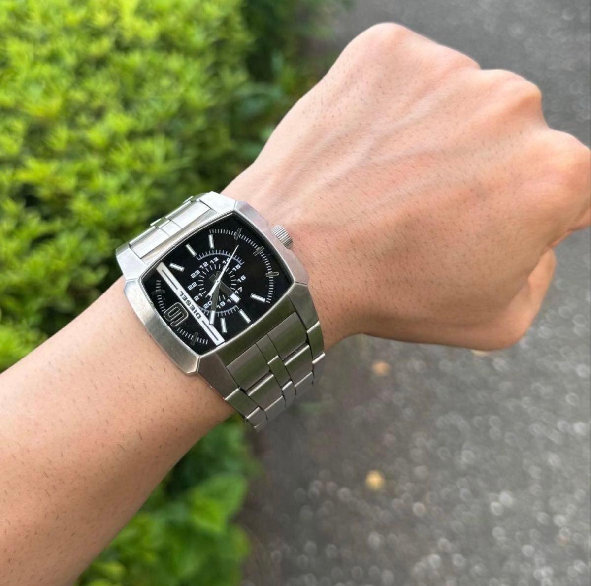 Diesel Black Mens Watch Stainless Steel 17cm 6.69in Quartz New Battery Working