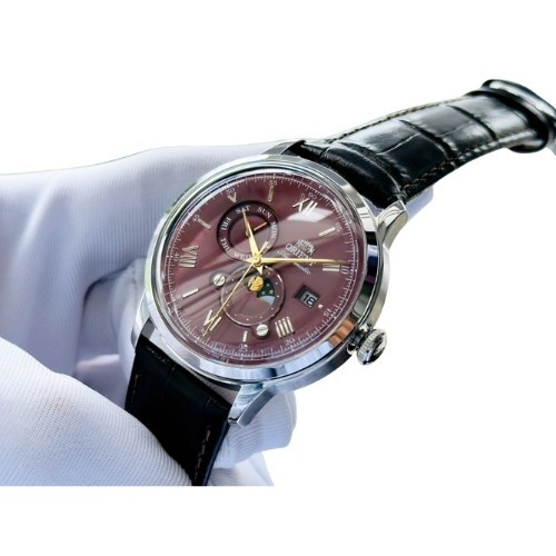 Orient Bambino Automatic Red Dial Day Date Men’s Watch RE-AK0807R