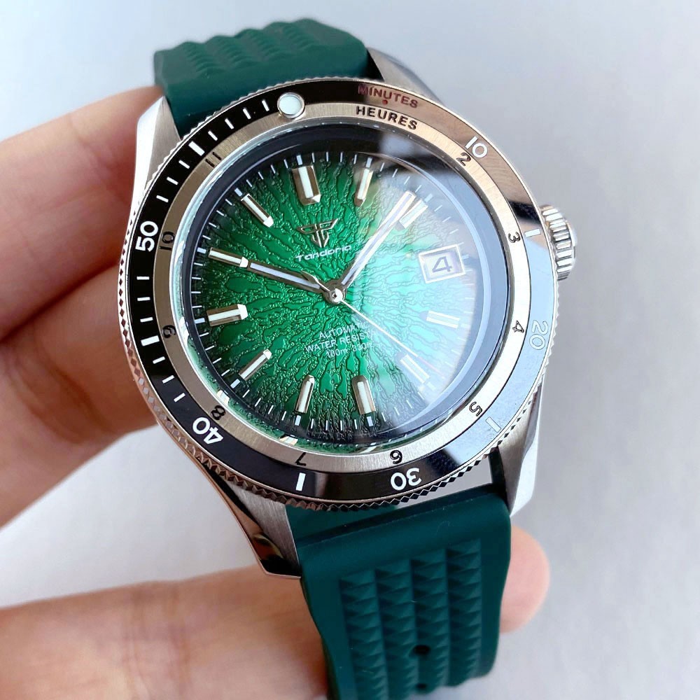 20ATM Tandorio New 40mm Domed Sapphire Automatic Date NH35 PT5000 Men Watch Lume