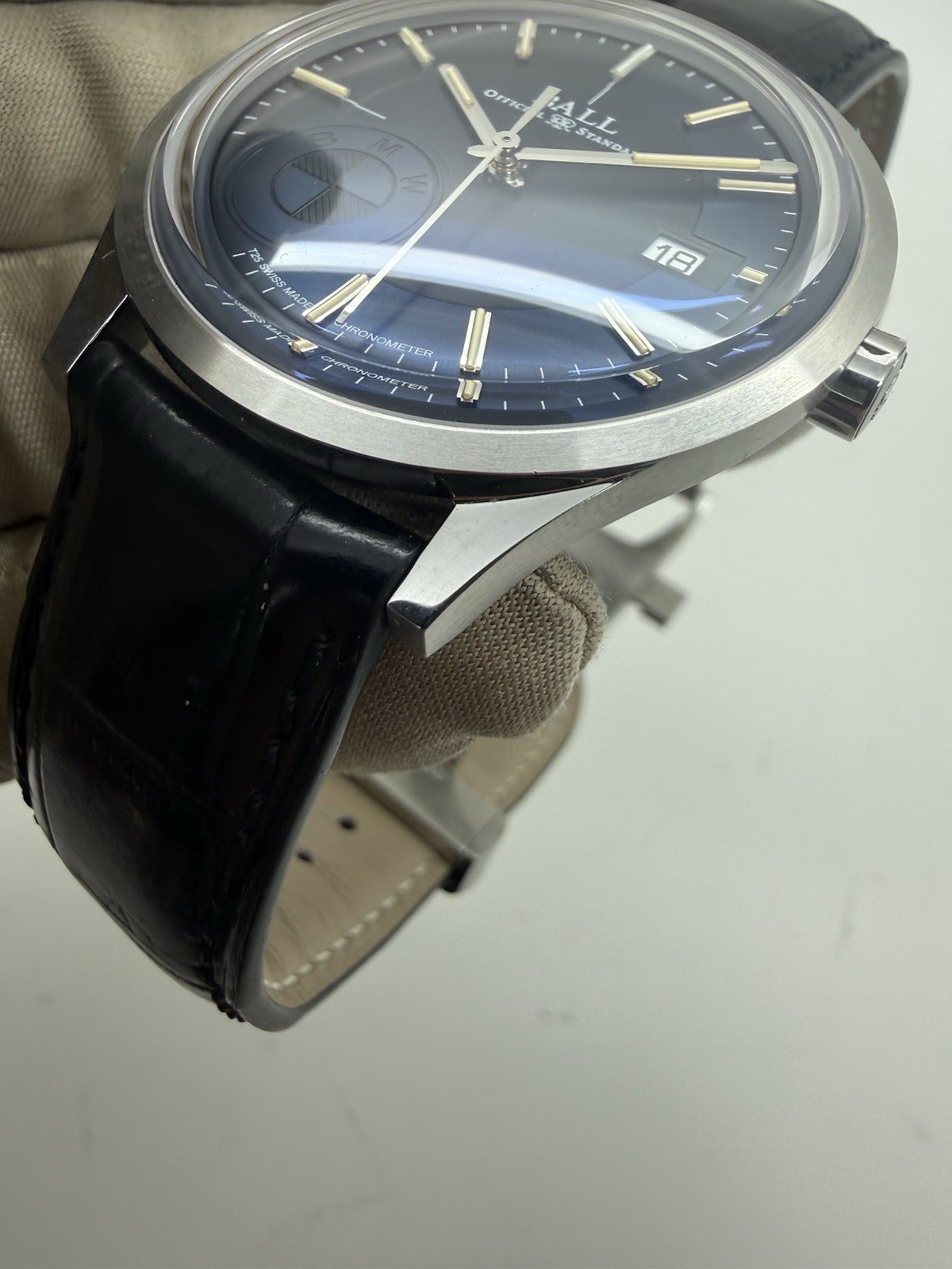 Ball BMW Edition Blue Dial Automatic Steel 40mm Leather Strap Watch NM3010D
