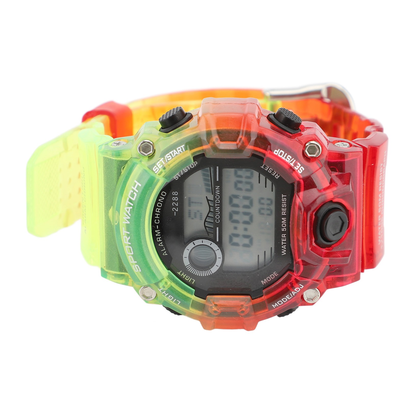 Digital Watch Luminous Round Water Proof Multifunction Countdown Electronic