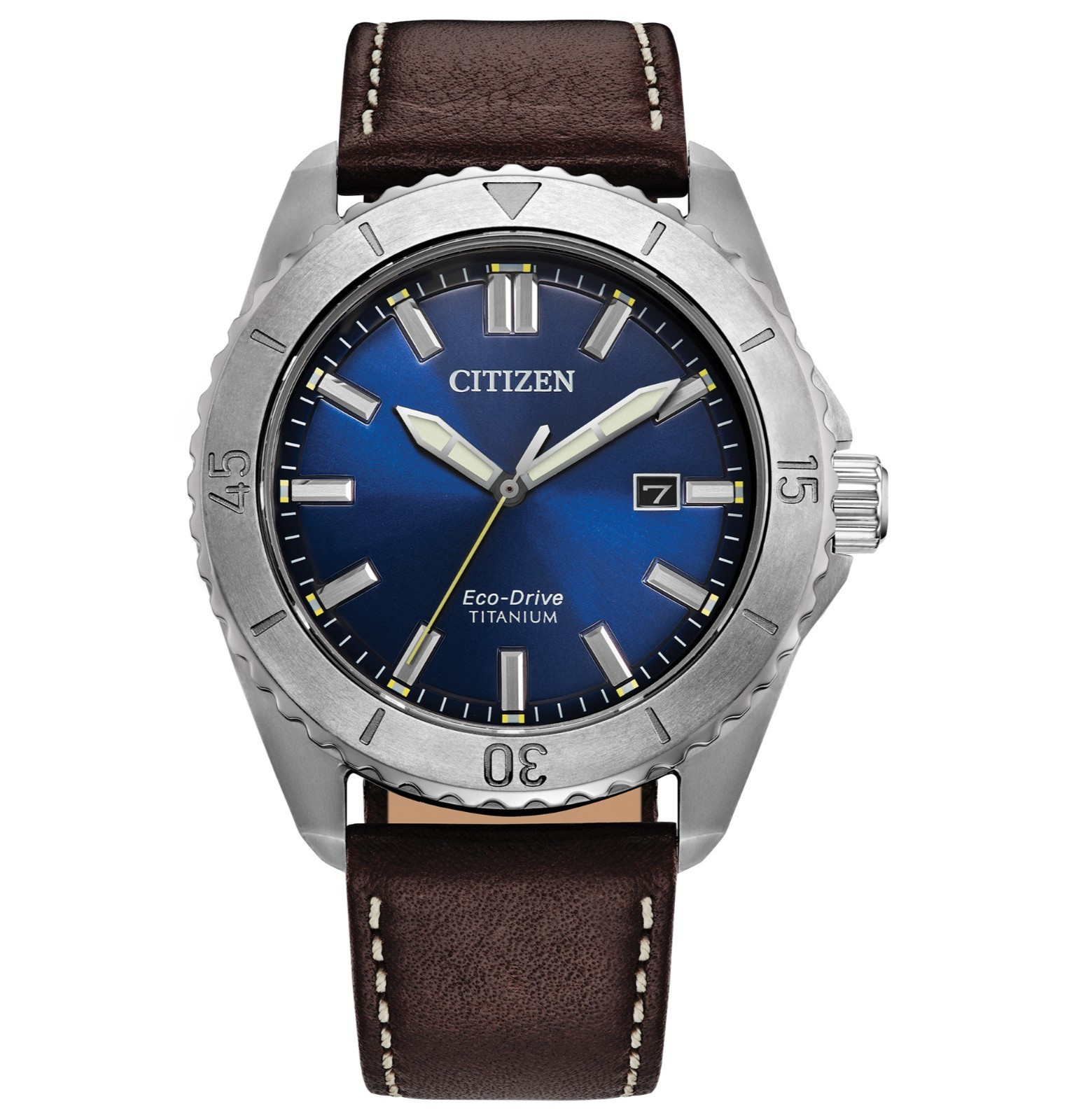 Citizen Men’s Brycen Eco-Drive Silver Brown Leather Watch 41MM AW1840-09L