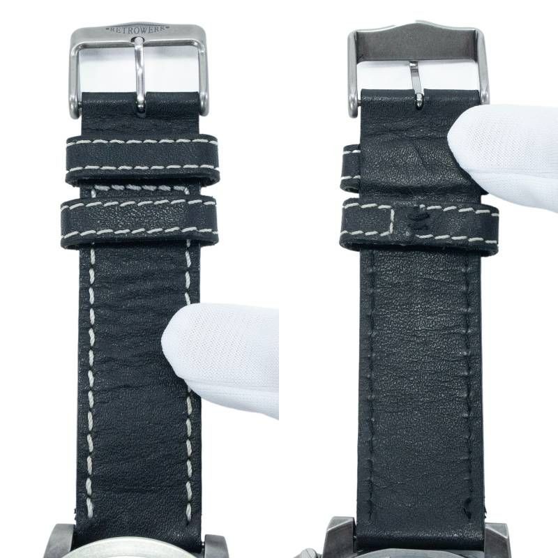 Working Condition RETROWERK Retro Watch Quartz Men’s R 004 Black Silver Marine R