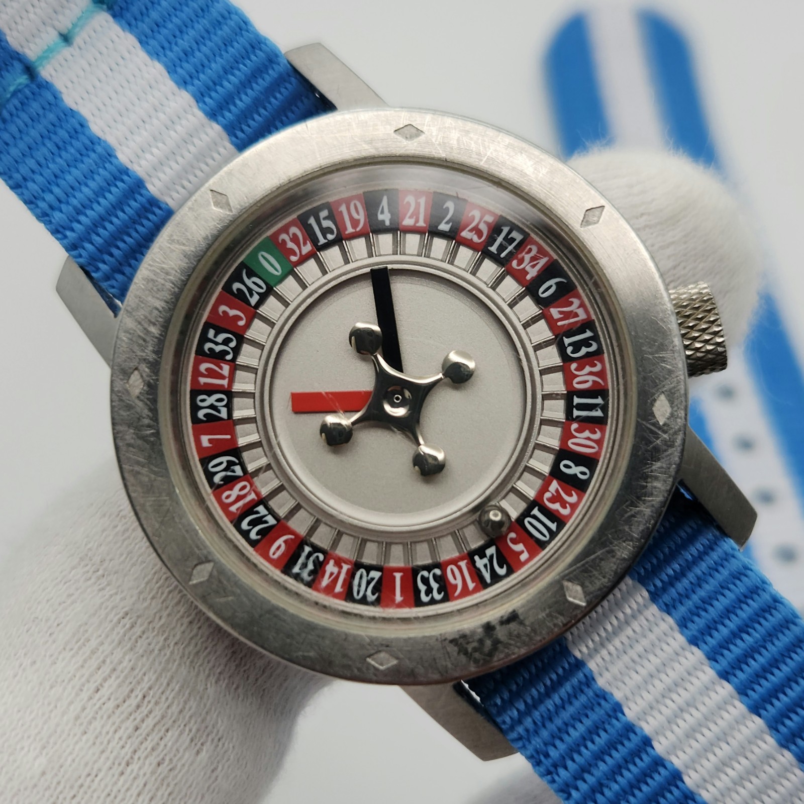 Akteo Roulette Men’s Silver Tone Quartz Watch Made in France