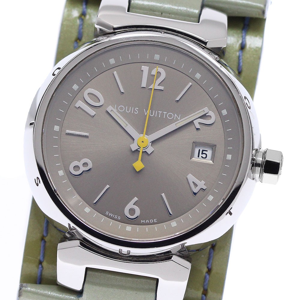 LOUIS VUITTON Tambour Q1212 Date Brown Dial Quartz Ladies Watch_954687