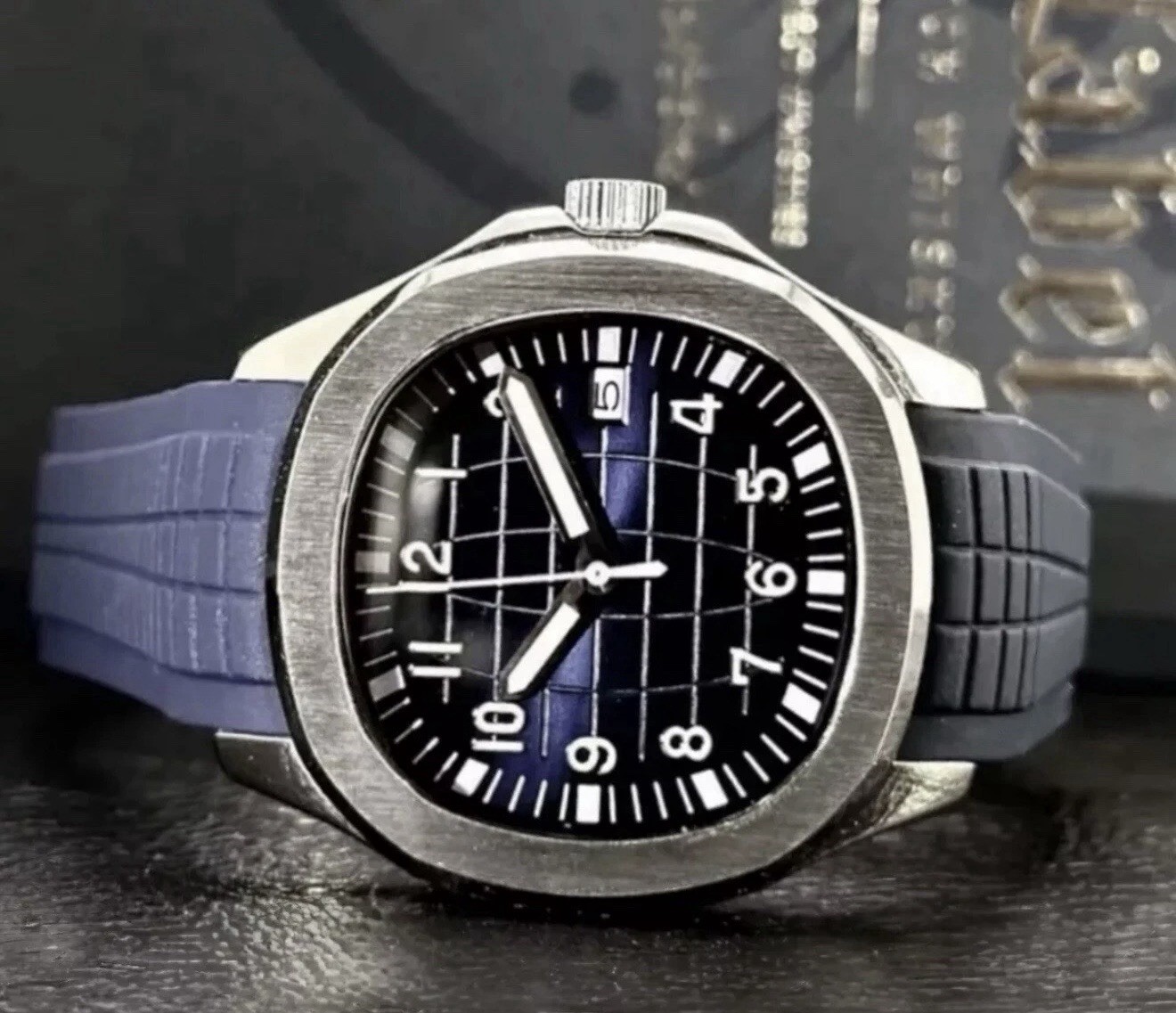 Custom 40mm “Aqua” Style Blue Dial Mod Watch w/ NH35 Automatic