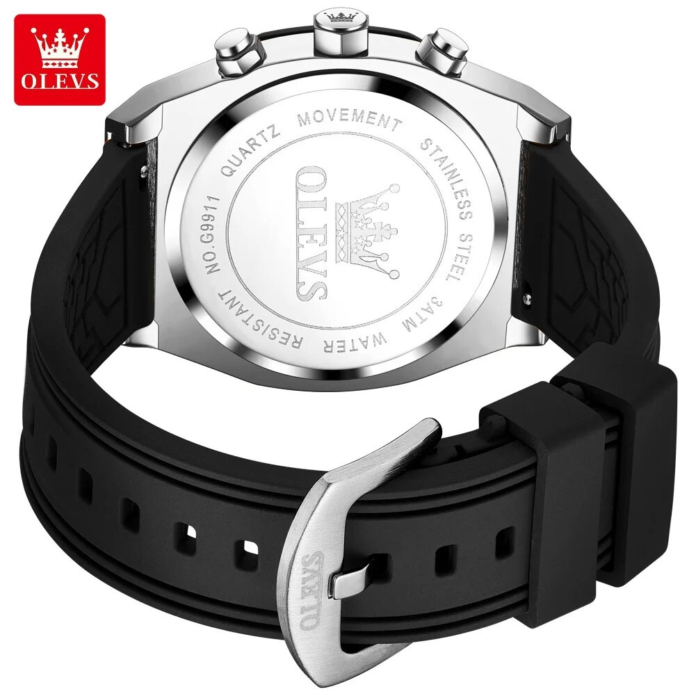 Waterproof Quartz Watch Luminous OLEVS Business Luxury Date Men Men’s Strap