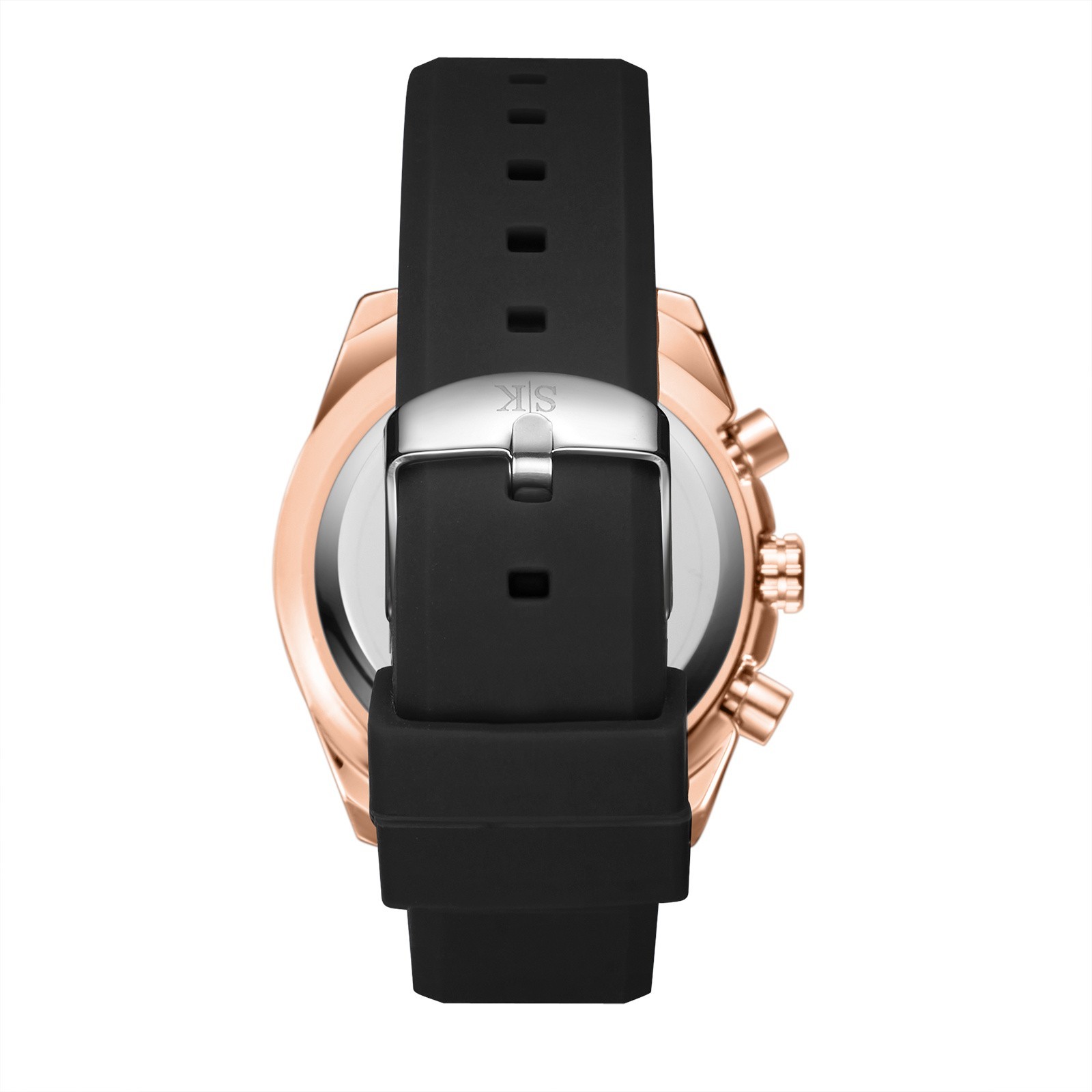 Kenneth Scott Men’s Chrono & Multi Function Watch | Black Dial, Rose Gold Case