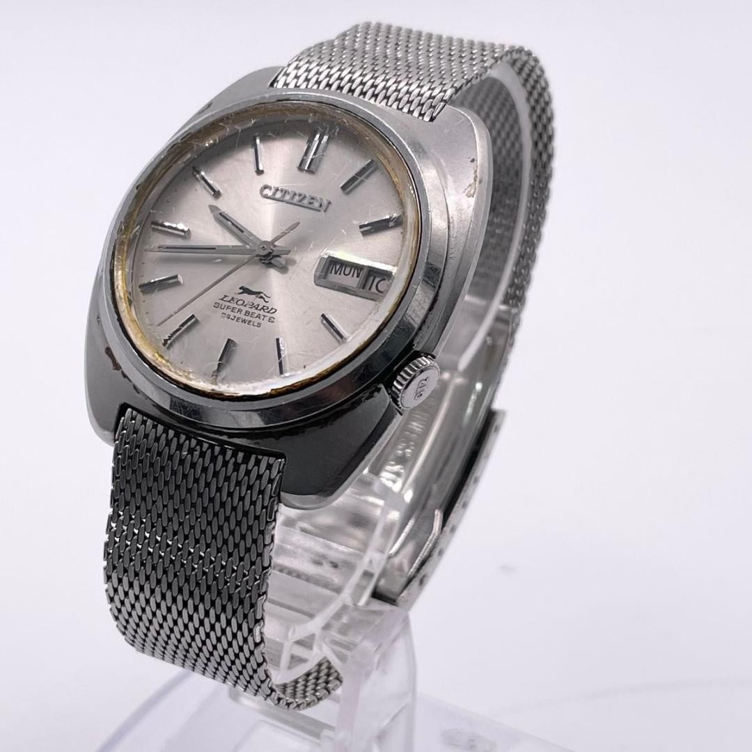 Citizen Leopard 24 Jewels Automatic Watch Day Date Gold Dial Running Japan