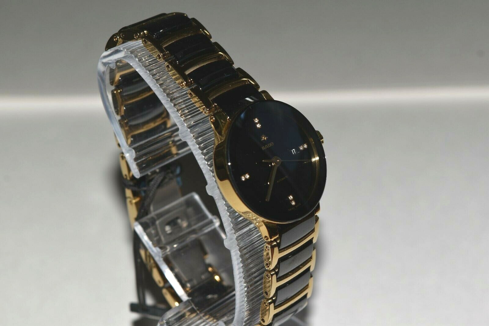 with imperfections RADO Centrix Womens Black YG IP Automatic Diamond R3 G2U