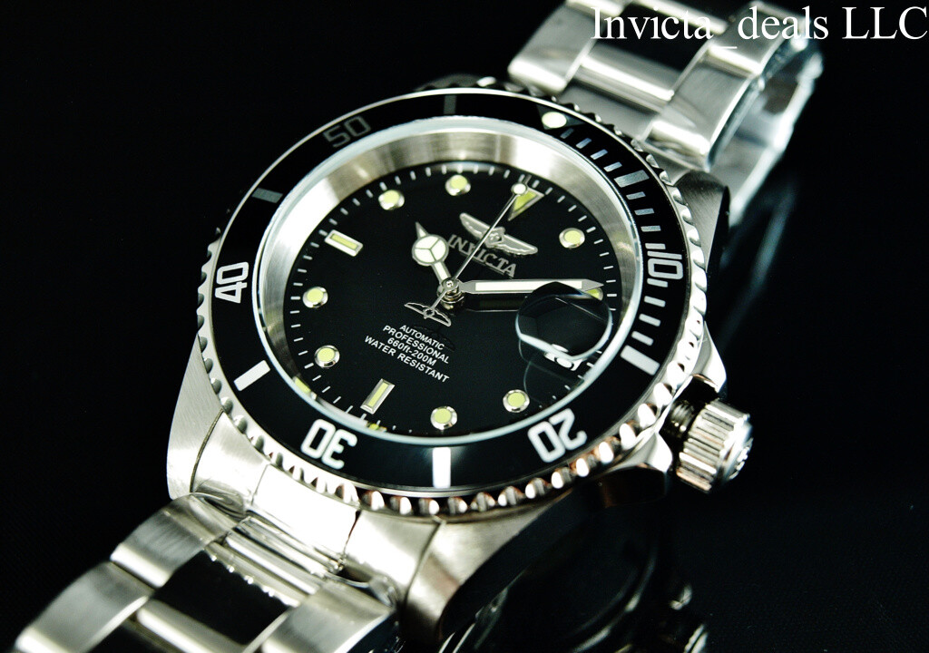 Invicta Men’s 40mm Pro Diver AUTOMATIC NH35A BLACK DIAL Silver Watch