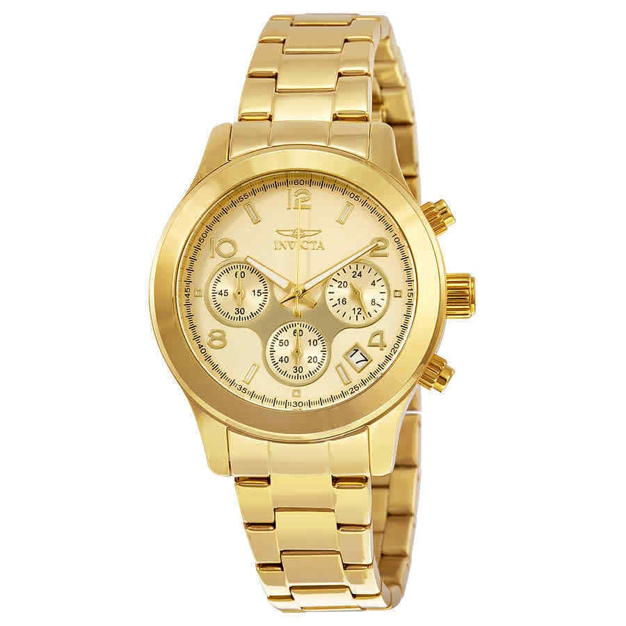 Invicta Women’s 19217 Angel Analog Chronograph Quartz Gold Stainless Steel Watch