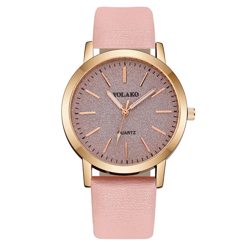 Watch With Glitter Dial for Ladies Women Girls Leather Strap Wristwatch Gift
