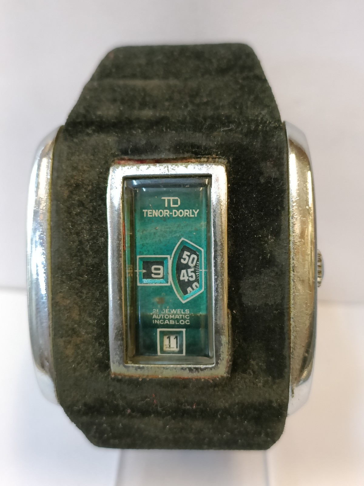 TENOR-DORLY DIGITAL JUMP HOURS AUTOMATIC PATINA GREEN DIAL SWISS MEN’S WORKING