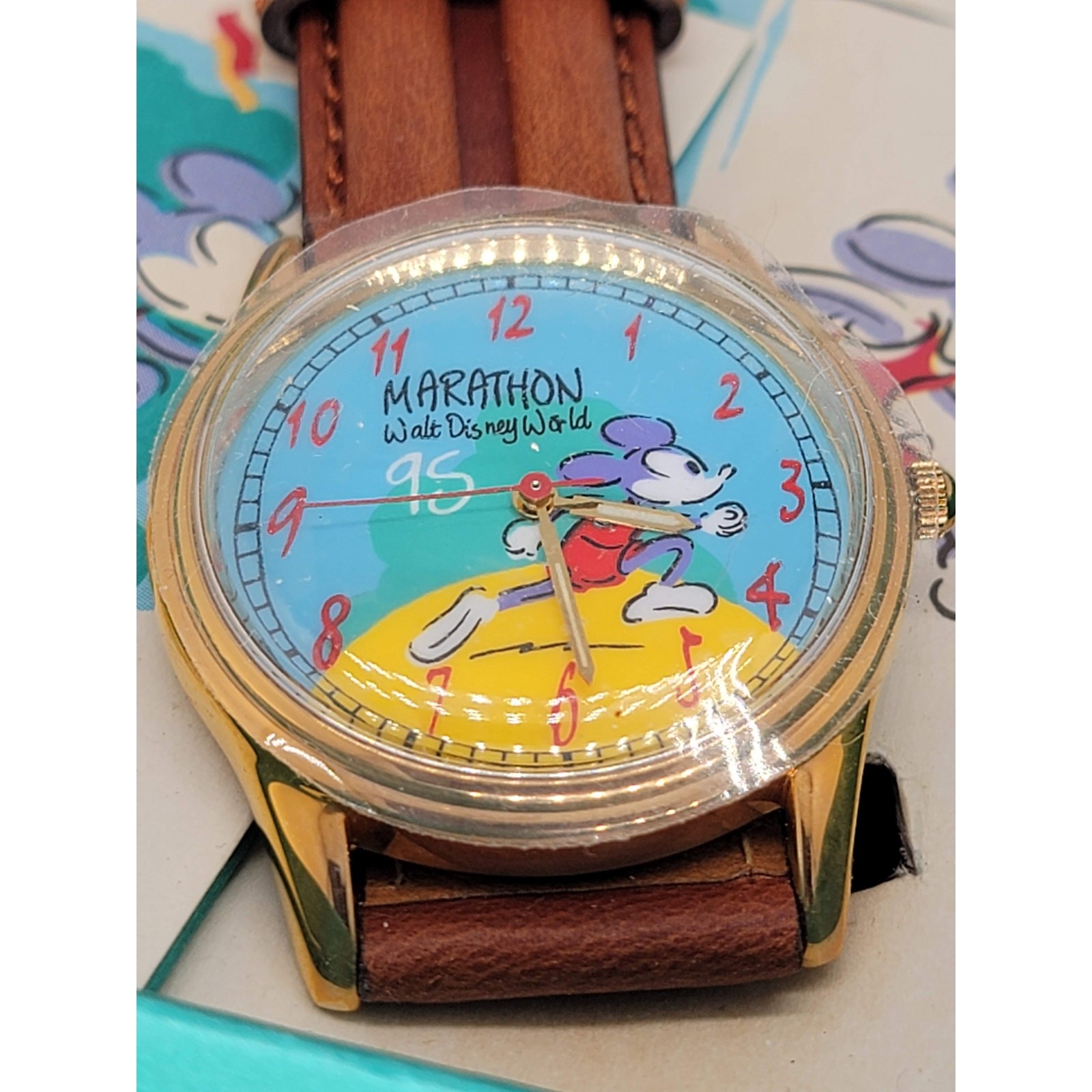 Vintage Walt Disney World 1995 Marathon Race Mickey Mouse Watch 27yrs NOS Rare