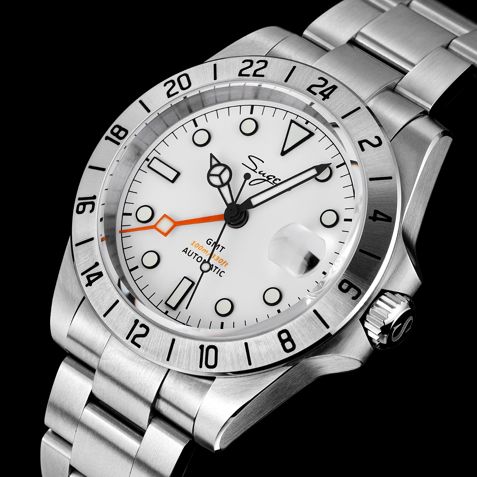Sugess GMT Explorer, White, NH34, Sapphire, Lume, 100m Diver, Diving, BNIB