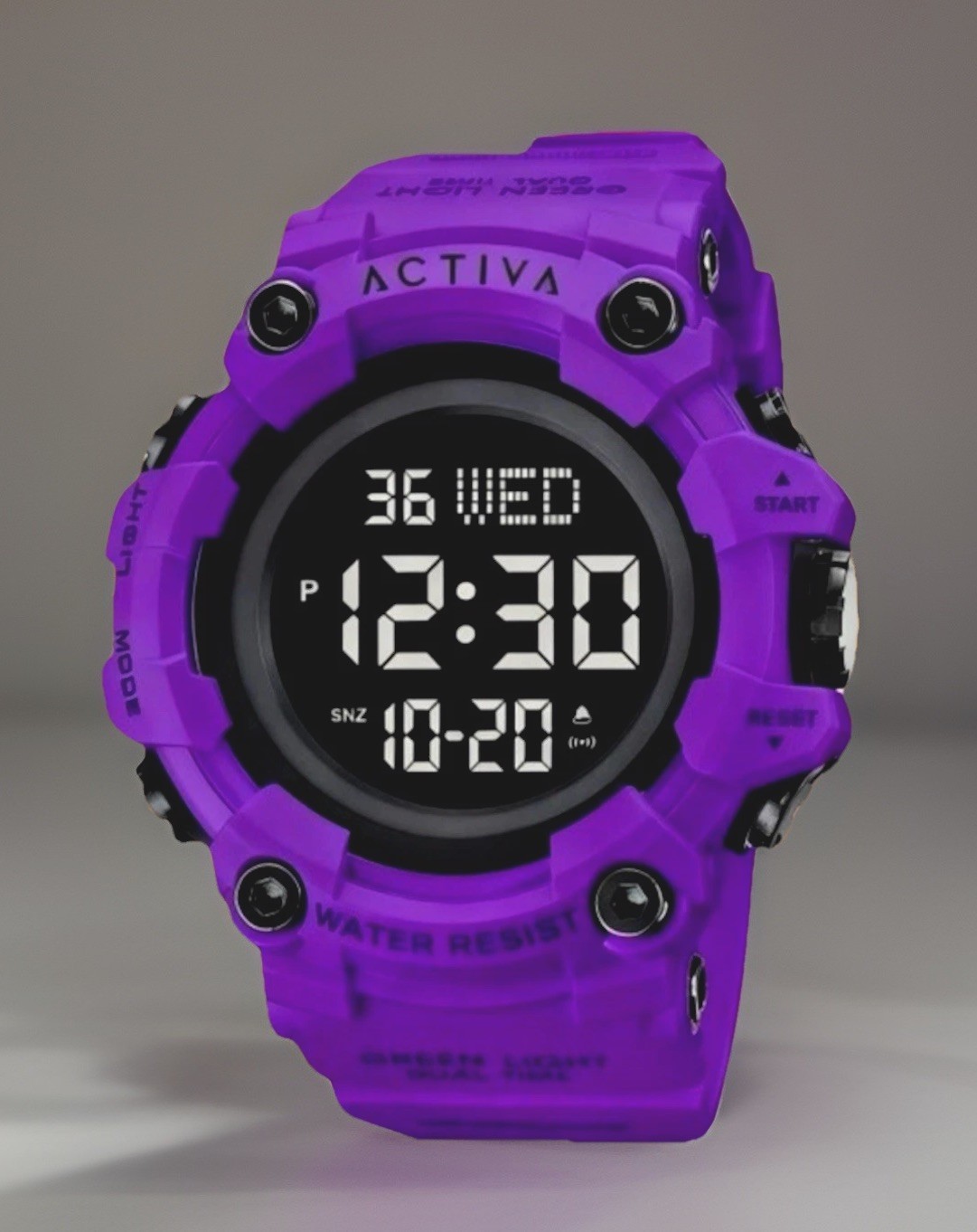 Activa Kadron X Invicta Digital, Chrono, 53mm, WR 50m, New/Box/3yr Wnty Purple