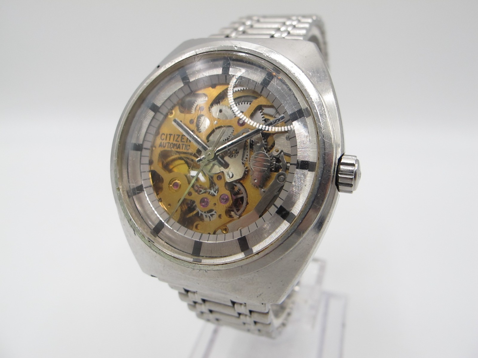 [EXC+] Citizen GN-1-S 4-760077KA Skeleton Automatic 25 Jewels Mens Watch Japan
