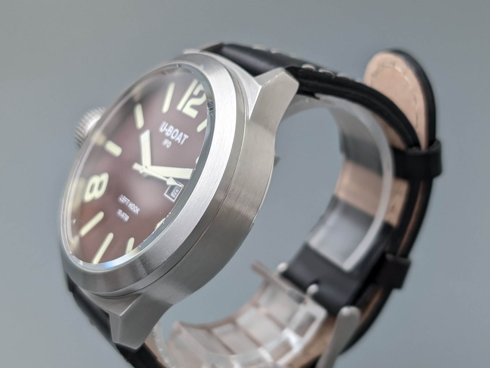 U-BOAT Left Hook B45-08 Brown Dial Quartz Men’s Watch Vintage 45mm