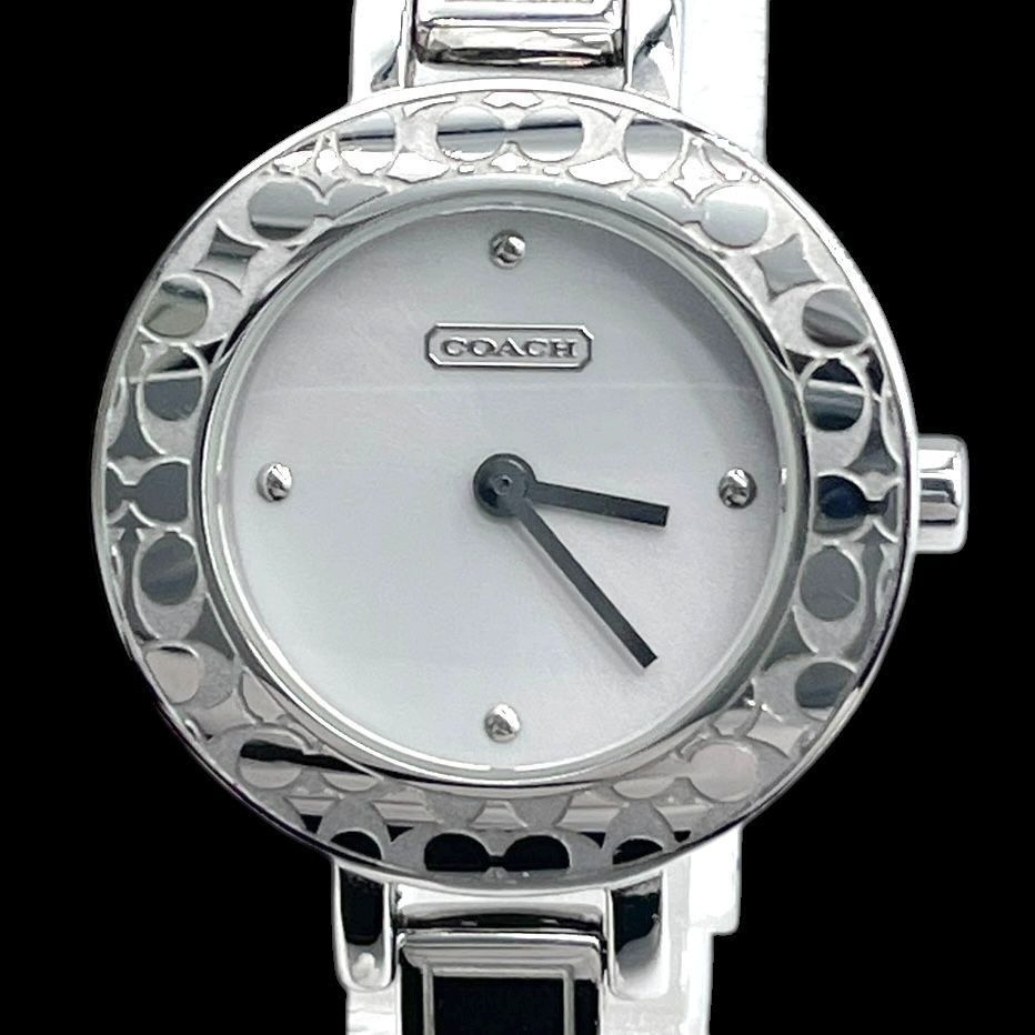 New Battery Working COACH Ladies Wristwatch Mini Signature Quartz QZ Silver CA.2