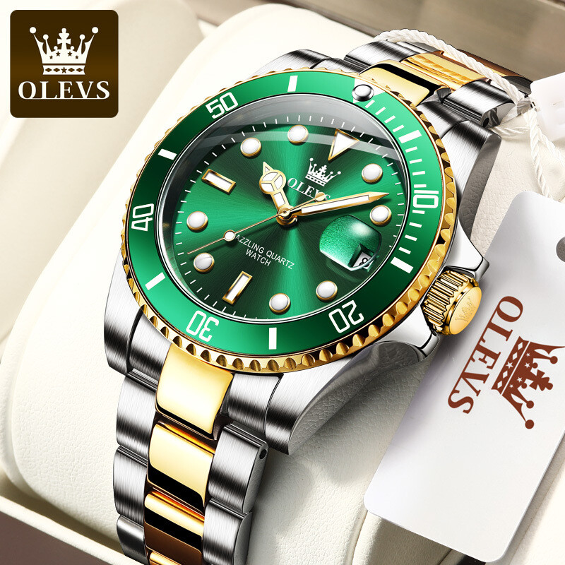 OLEVS Stainless Steel Band Waterproof Luminous Fashion Men’s Quartz Watch