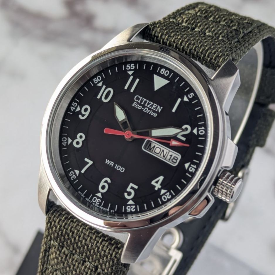 Citizen Eco-Drive BM8180-03E Solar Men’s Watch Black Dial Canvas Strap