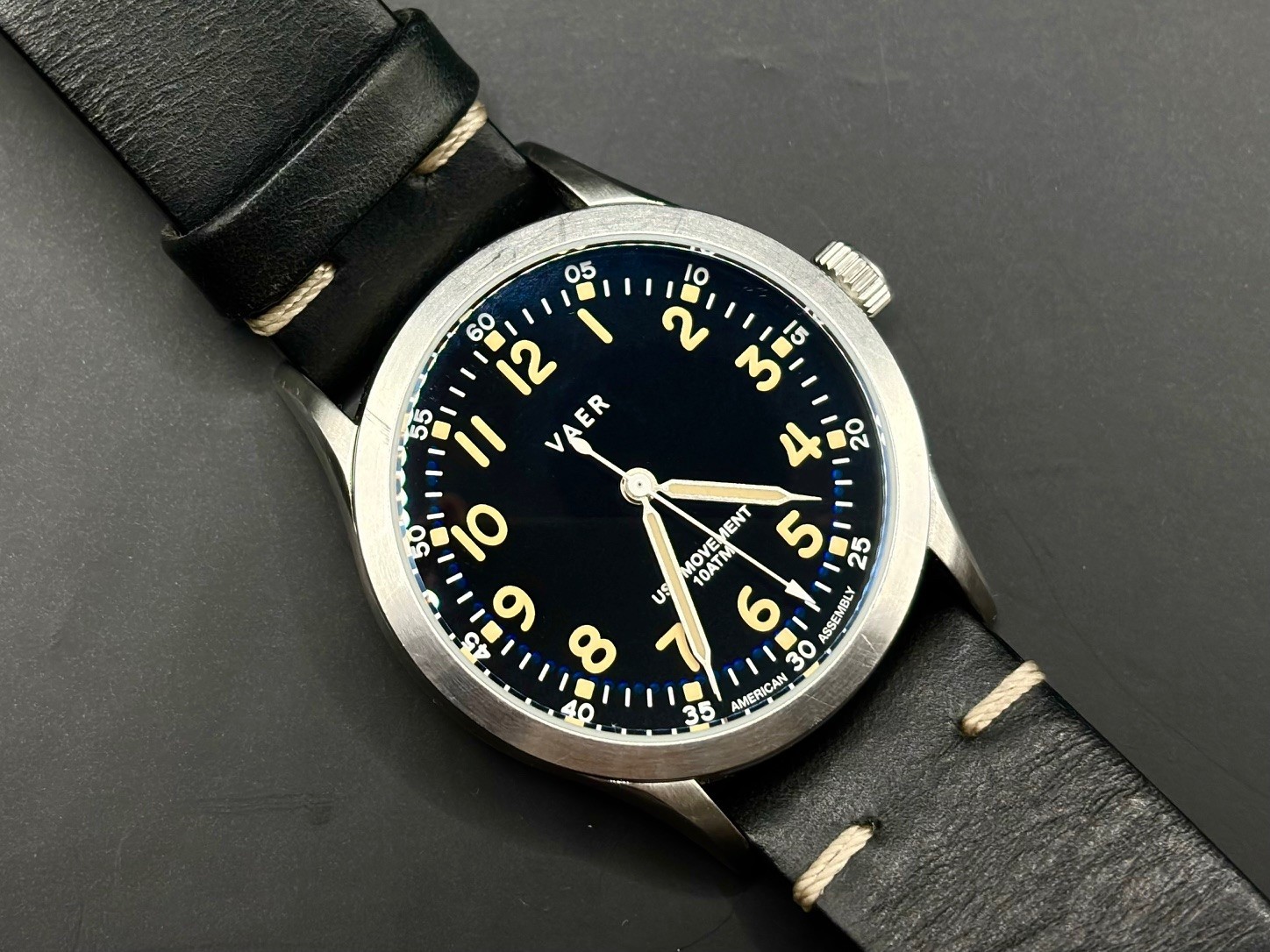 Vaer C3 Korean Field Watch Quartz Movement Leather Strap TESTED