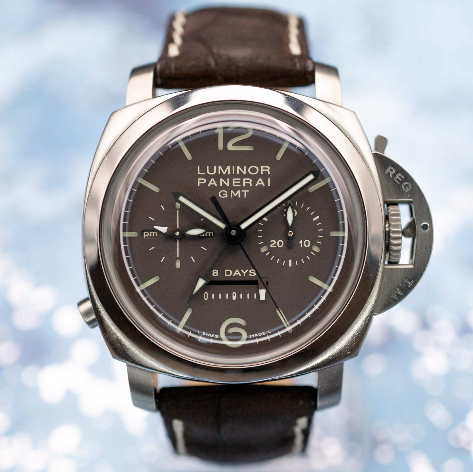 Panerai Luminor 1950 8 Days Chrono Monopulsante Tobacco Dial Titanio PAM00311