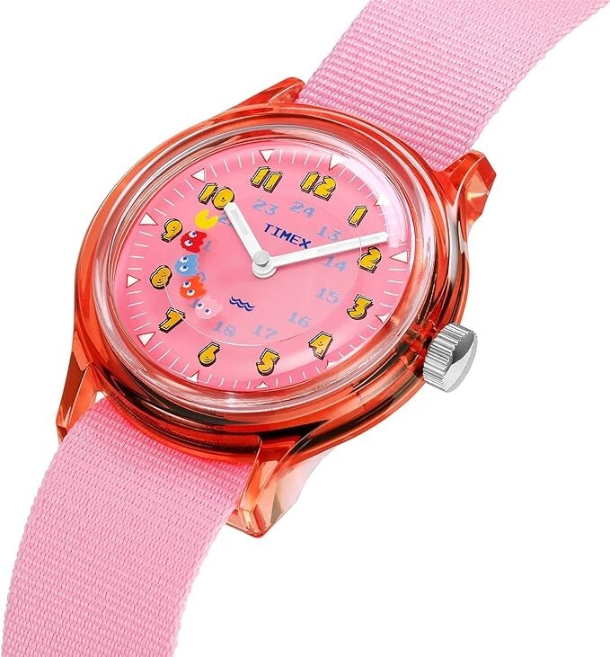 Timex Pac-Man Collaboration Camper TW2V93900 Quartz 30mm Wrist Watch PINK