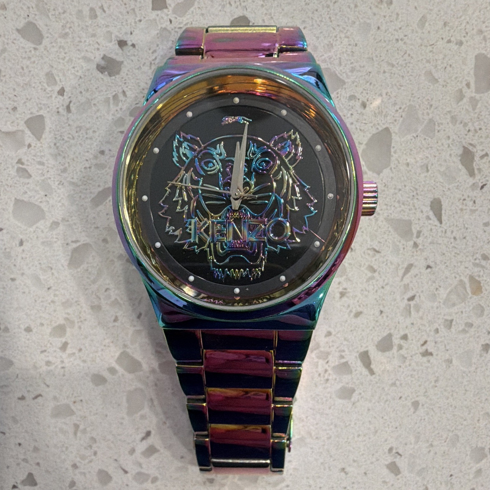 KENZO Women’s Multicolor Stainless Bracelet Watch Tiger Dial Quartz