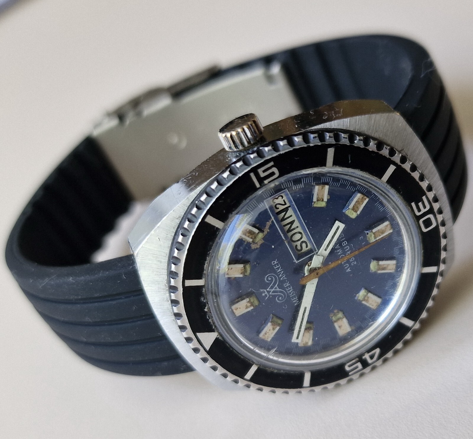 Vintage MEISTER ANKER DIVER Automatic Day/Date FB226 German Made From 70’s