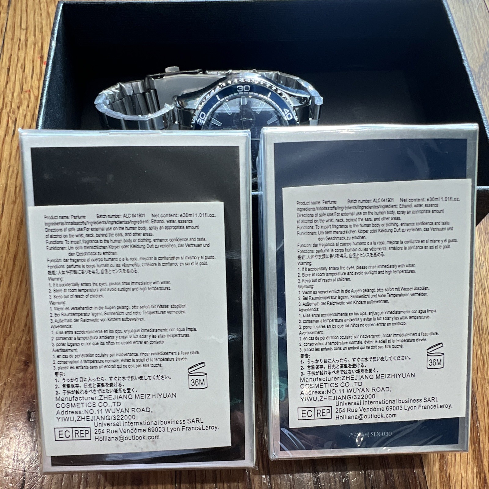 Men’s Gift Set Watch + 2 Eau de Parfum Fragrances 30ml Each New in Box