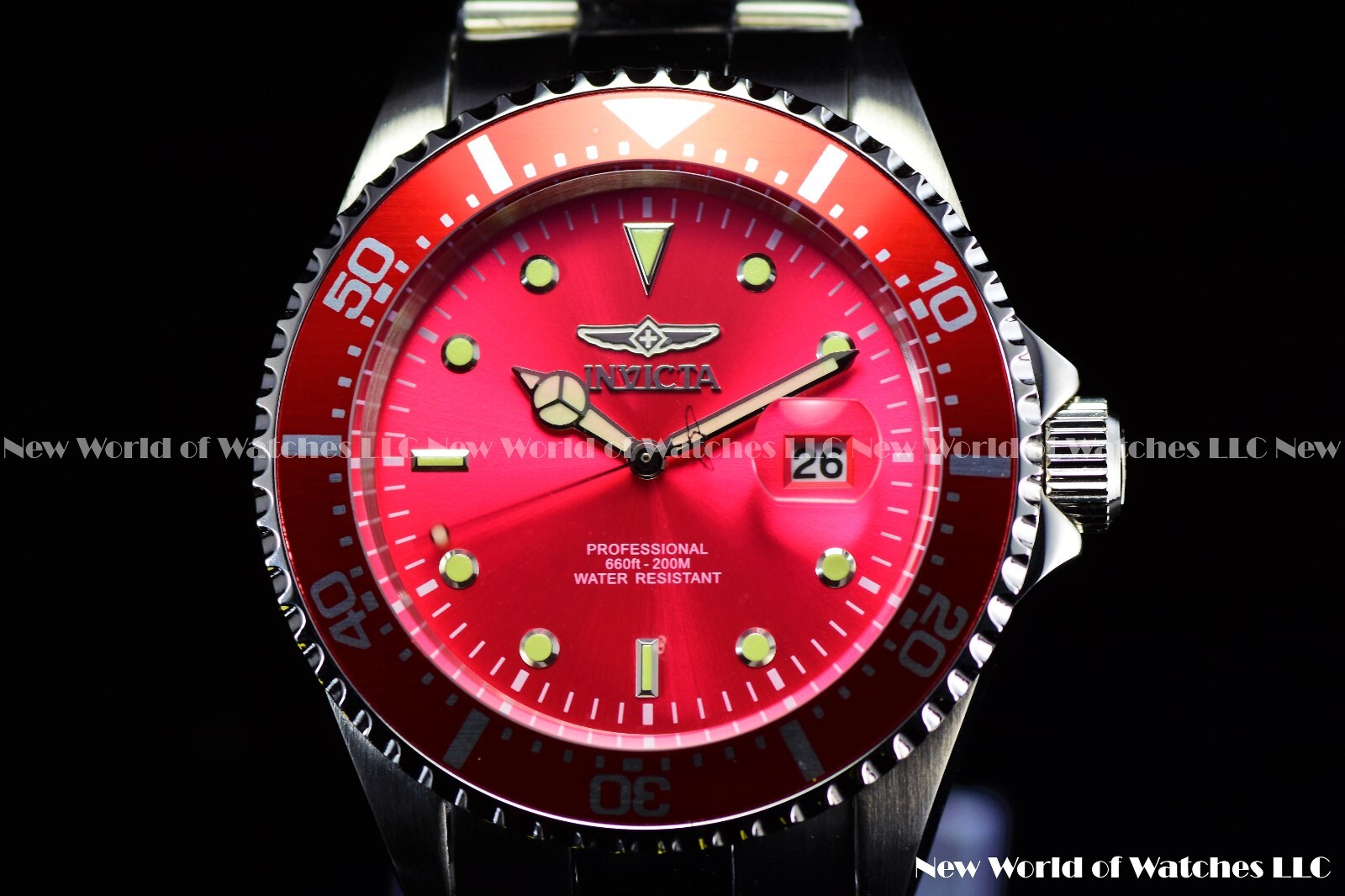 Invicta Men’s Pro Diver Silver Dial Diamond Bezel Stainless Steel Bracelet Watch