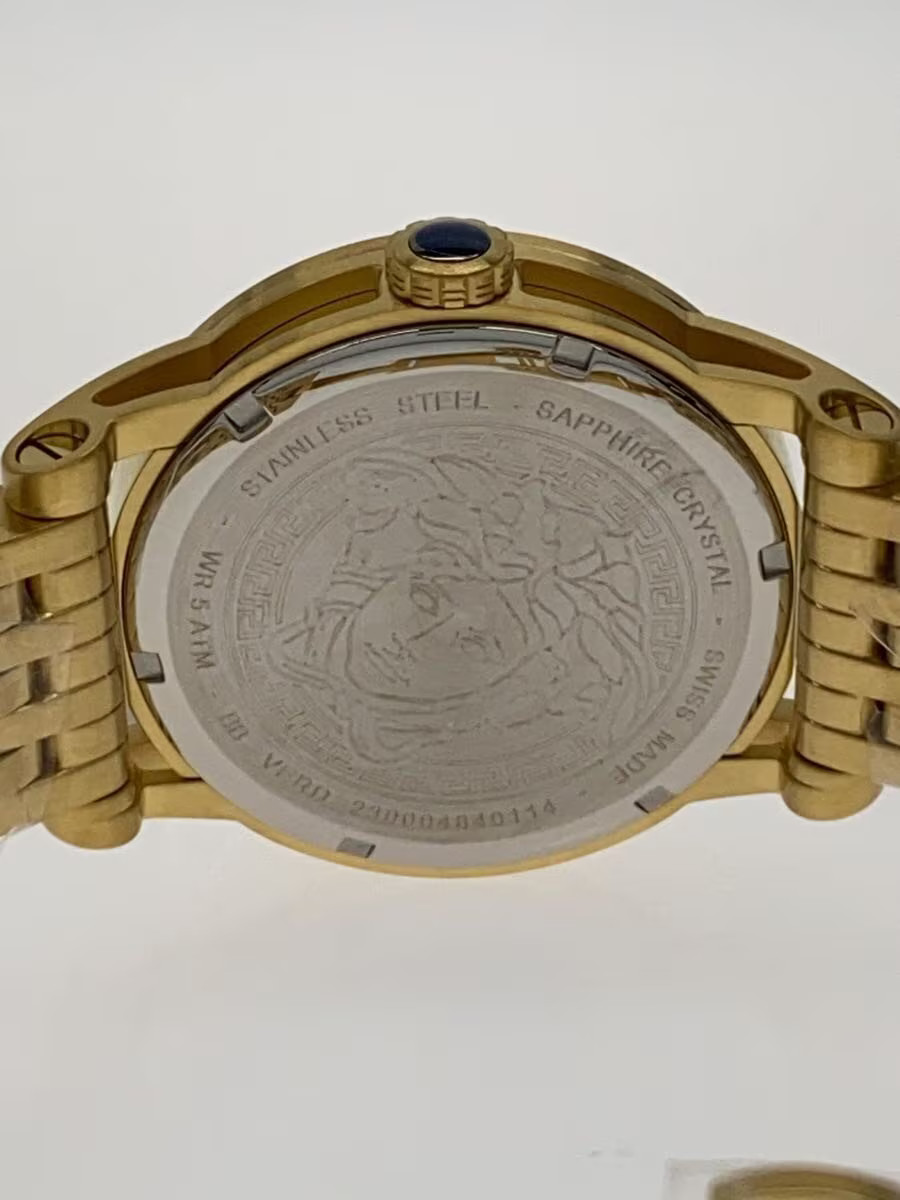 [B1S] Versace Quartz Gold Dial Stainless Steel Unisex Watch VERD00318 [w7p]