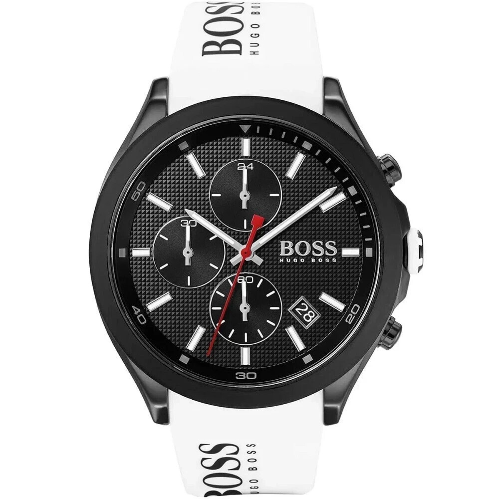 HUGO BOSS Velocity HB1513718 Black Dial Rubber Strap Men’s Watch 44mm