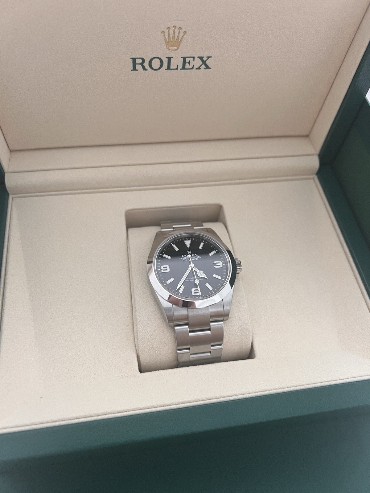 Rolex Explorer 40mm Black Dial Stainless Bracelet Auto Box & Papers