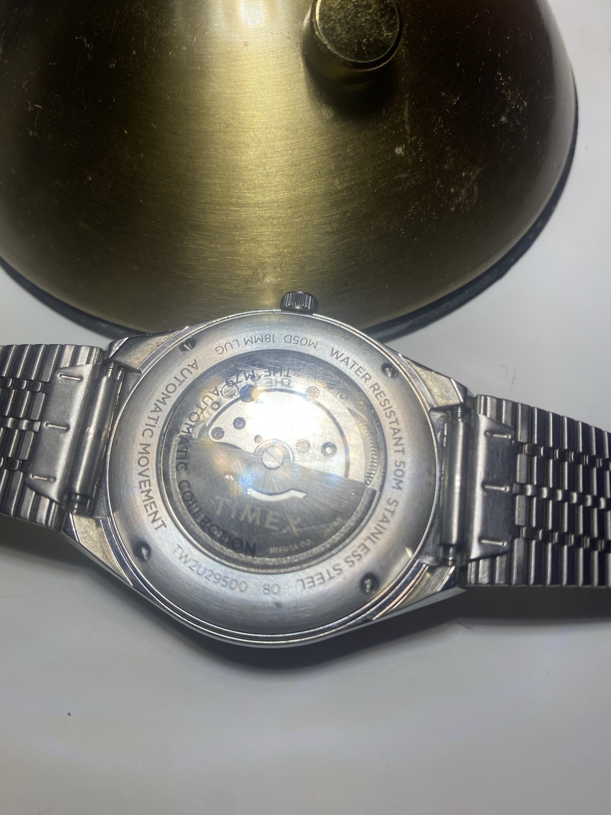 Timex Automatic 18J 50m Blue Dive Bezel Stainless Bracelet Black Dial 38mm