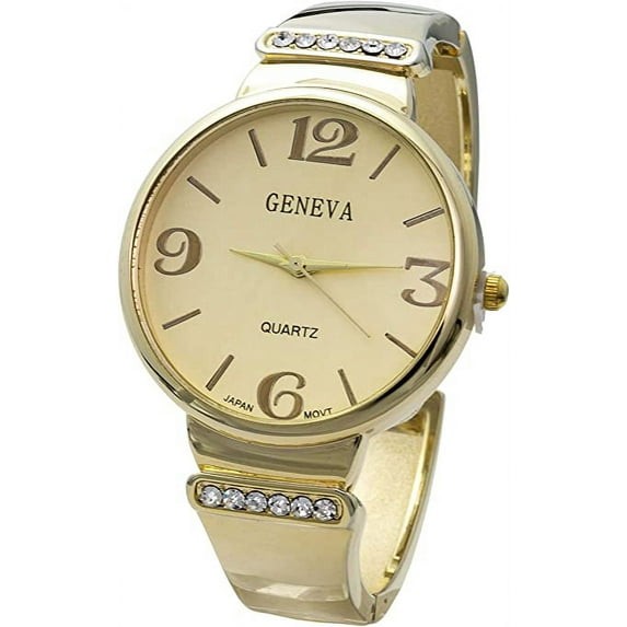 Blekon Collections Women’s 36mm Round Case Plain Classic Cuff Bangle Watch
