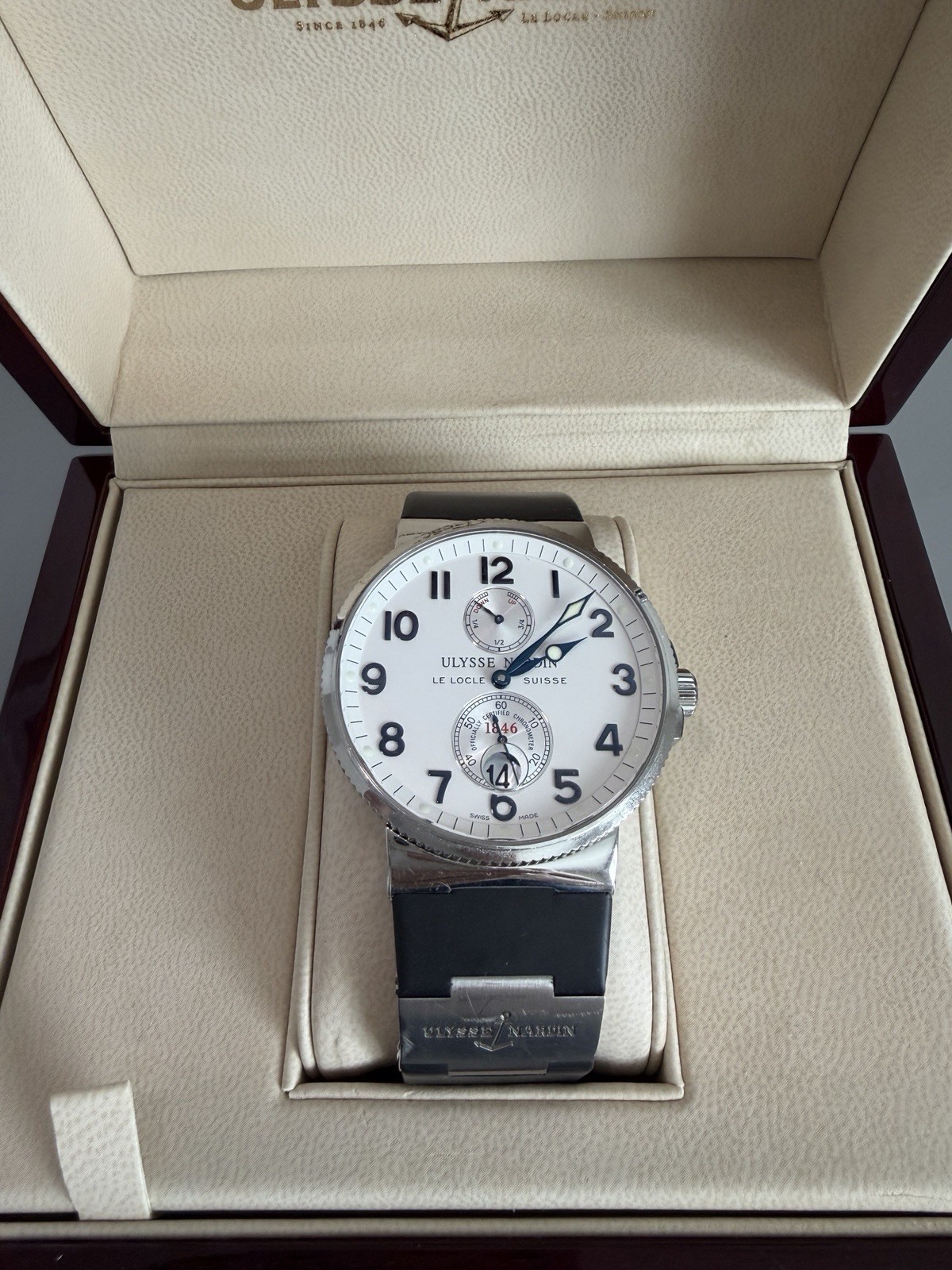 Ulysse Nardin Maxi Marine Chronometer Men’s 41mm Automatic w/ Box & Rubber Strap