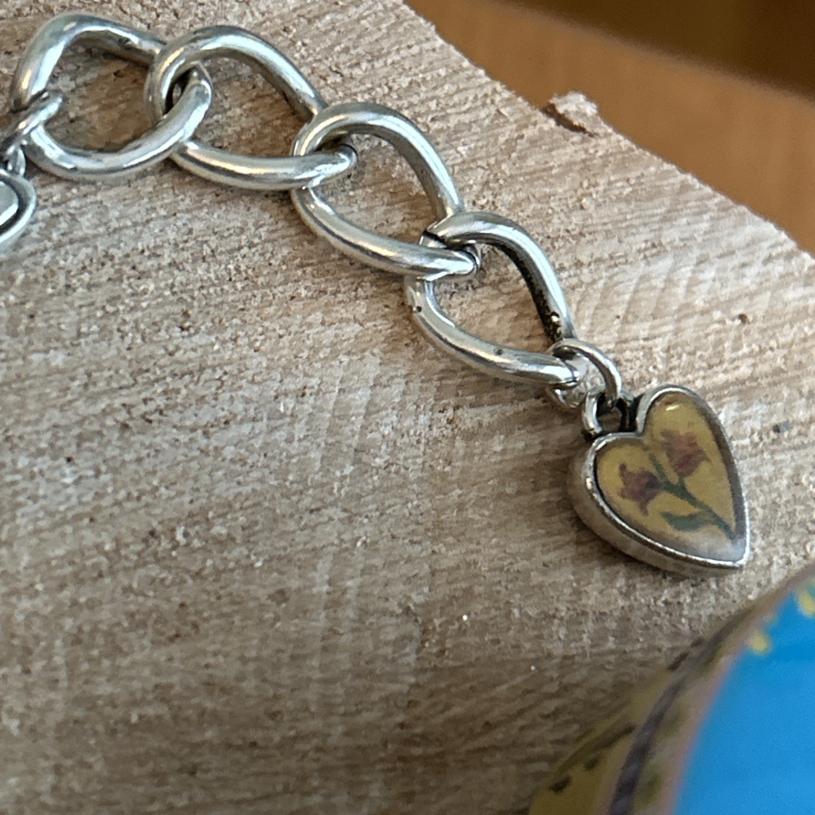 Brighton Piccadilly Watch Silver Plated Heart Links Oval Face Toggle Clasp 7-8″