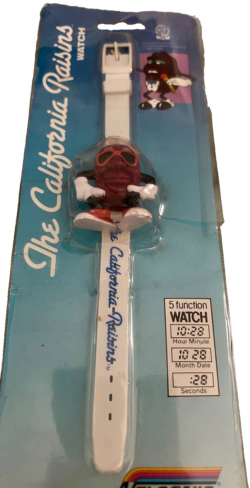 The California Raisins Collectible White 1988 Nelsonic LCD Plastic Wrist Watch