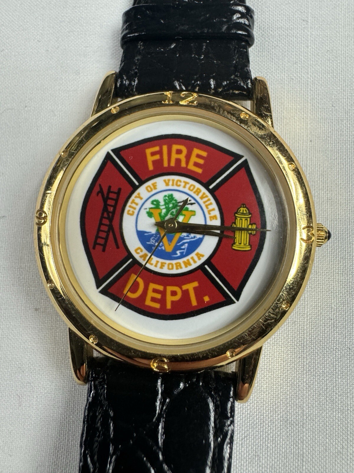 Vtg CFD California Fire Department Victorville Watch Image Watches NEW BATTERY